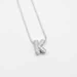 Initial K Necklace – Silver Crystal Edition