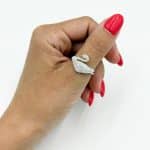 Silver Sparkling Swan Statement Ring