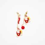 Festive Santa Charm Drop Earrings – Mismatched Holiday Set