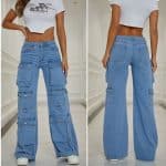 Urban Edge Wide-Leg Cargo Denim Jeans