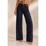 Midnight Leopard Straight Jeans