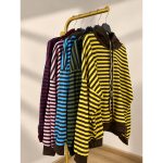Oversized Striped Hoodie - Pink